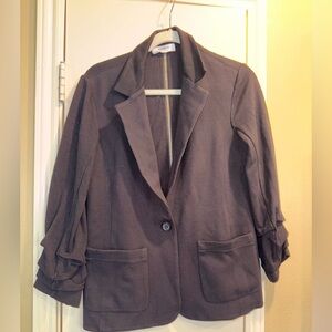 Anthropologie Bailey44 Jersey knit blazer with Zipper detail in the back Large